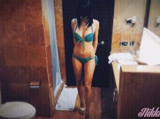 Babe in green bikini gif