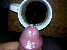 Coffee cumshot gif