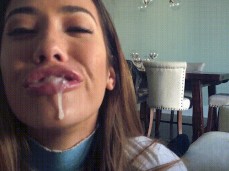 Eva Lovia swallowing the load gif