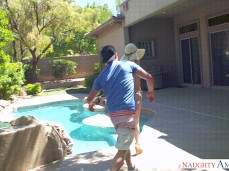 Brandi Love in bikini leading guy into house gif