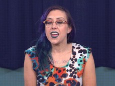 Green hair Goddess talks forplay gif