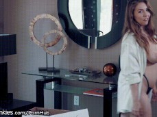 Lena Paul walking around topless gif