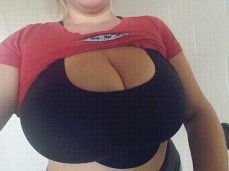 Epic Huge Natural Tits Bouncing Along on Treadmill 1 gif