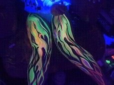 Blacklight body paint gif