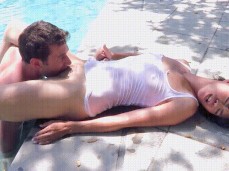 Eating Poolside gif