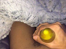 Cumming in a condom gif