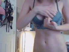 trying on bra gif