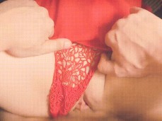 #cum onto panties #close up pussy fuck #pov #red panties #tight pussy