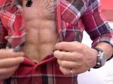 Maskurbate Lumberjack 0119  eye contact;  abs gif