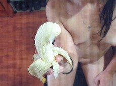 Cummy banana suck gif