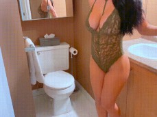 Hottie in onepiece lingerie gif