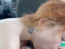 hot redhead suck dick in the car gif