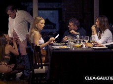 Clea Gaulthier foreplay at dinner party gif