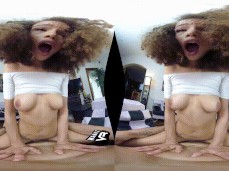 VR ebony babe afro gif