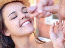 Dillion Harper gets her face covered in cum gif