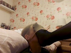 Smelly Nylon Feet Worshipping for Foot ! Mistress Pantyhose Worship gif