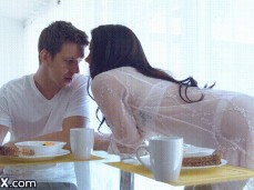 Valentina nappi in sheer robe teases at breakfast 02 gif