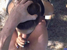 Sasha Foxxx Outdoor Blowjob gif