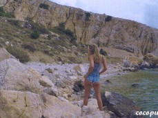 Short denim shorts walking - ass view gif