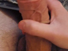 Teasing My 9 in Big White Cock gif