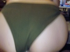 ridding in green bikini gif