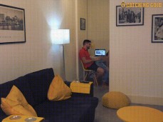 Amateur guy gets lap dance at his computer gif