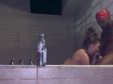 Homemade Lena Paul interracial blowjob in the bath gif