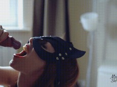 masked blowjob cum gif