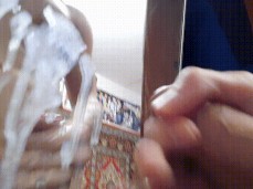 SWEET COCK CUMS HARD ON THE MIRROR gif