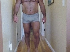 Hairy, bearded, bulging beefy muscle hunk Boatinrob walking slo mo 0109 gif