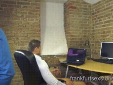 Boris Lang catches boss Thomas Fuk jerking off to porn 0342 gif