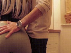 Ass grabbing yoga pants gif