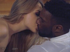 Blonde interracial kissing gif