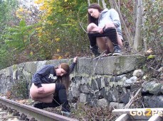 Girls pee together 5 gif