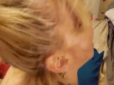 Blonde MILF hair pulling gif