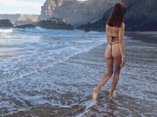 hot girl on the beach gif