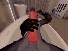 wolf jerking in bathroom gif