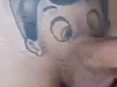 kissing pinocchio gif