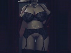 Lady Dimitrescu slut walking lingerie gif