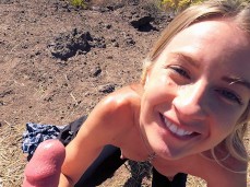 Risky Mountain Top Blowjob Fun gif