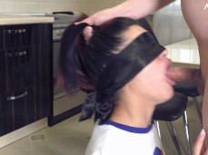 Blindfolded facefuck gif