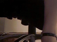 peeing under desk gif