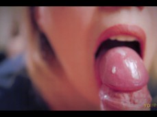 Frenulum licking huge cumshot gif