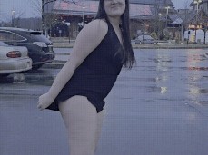 Brunette Flashes in Public | Exhibitionist Hottie gif