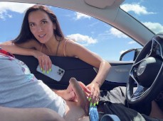 wife handjob car gif