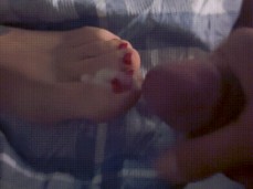 cum toes gif