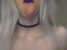 BadAlyssa UwU Ahegao Skank Drooling on Epic Tits! Legendary Ahegao Babes! gif