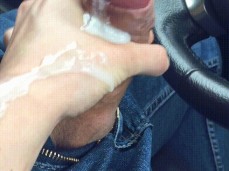 nice sexy handjob in car cumshot gif