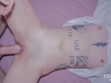 Skinny tattooed fucked in bed gif