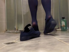 Thigh High Socks in Converse Sneakers gif